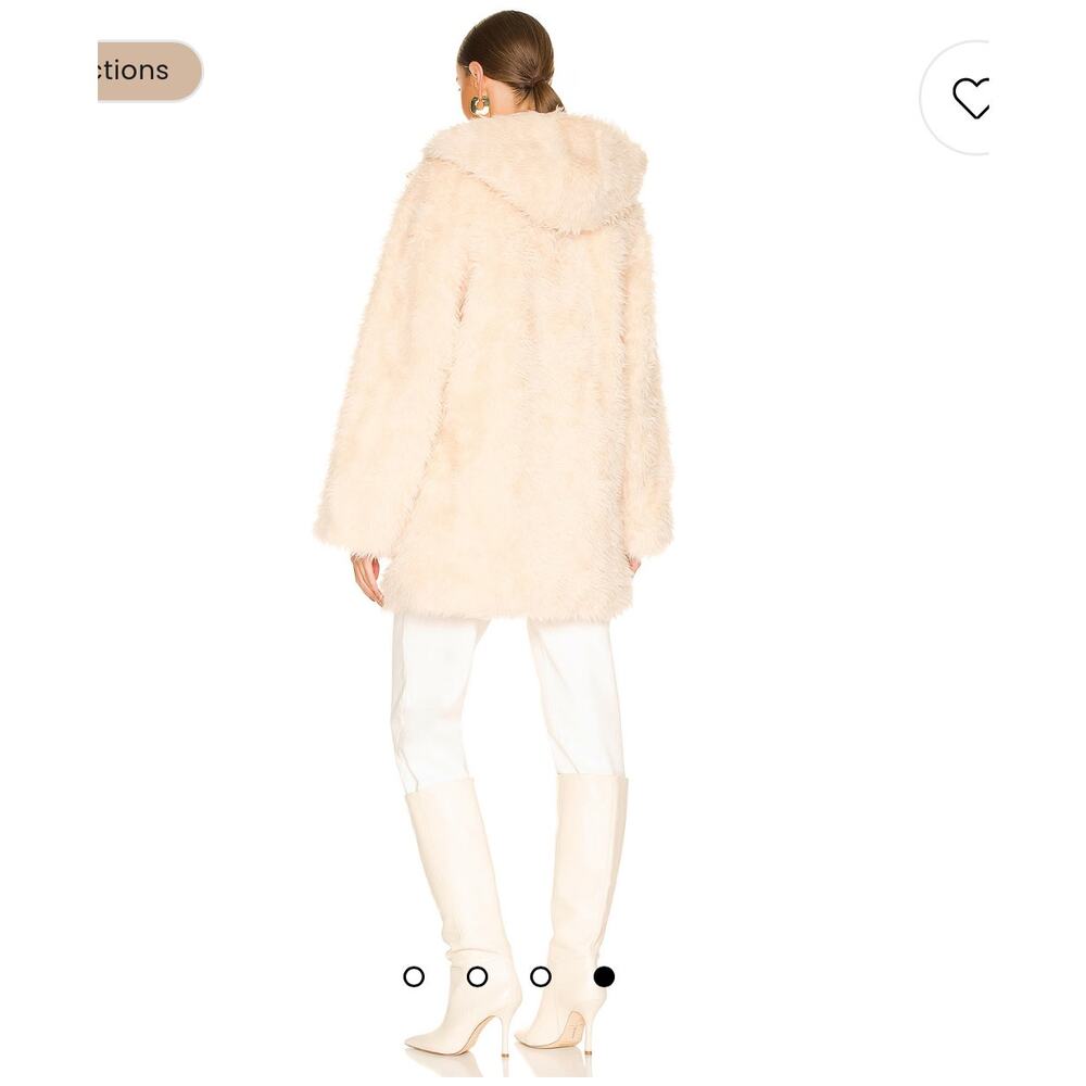 A.L.C. Faux Shearling Winston Hooded Toggle Closure Coat Cream Size XS NWT - Picture 3 of 15